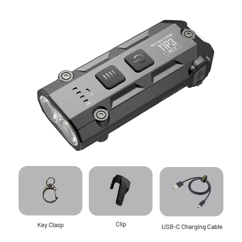 Nitecore TIP3 720 Lumen USB-C Rechargeable Keychain Torch Flashlight