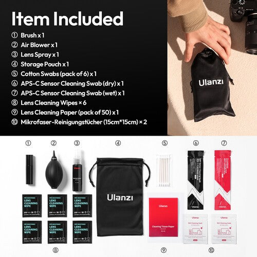 Ulanzi 10-In-1 APS-C Camera Lens Cleaning Kit C058 CO72