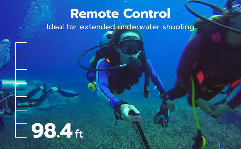 TELESIN Gopro underwater bluetooth remote control selfie stick up to 30m depth for GoPro 13 /12/11/10/9