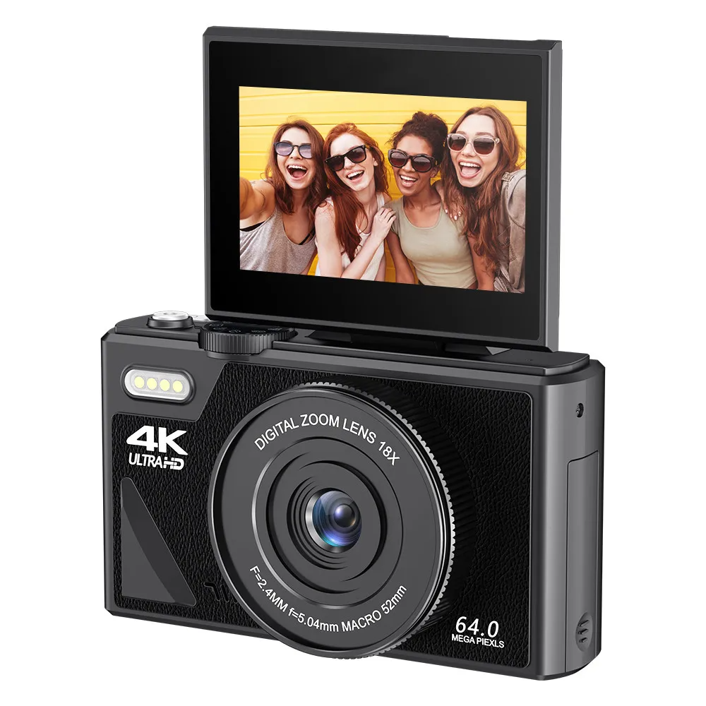 64MP Digital Camera 4K Video Vlogging YouTube Flip Screen 16X Zoom