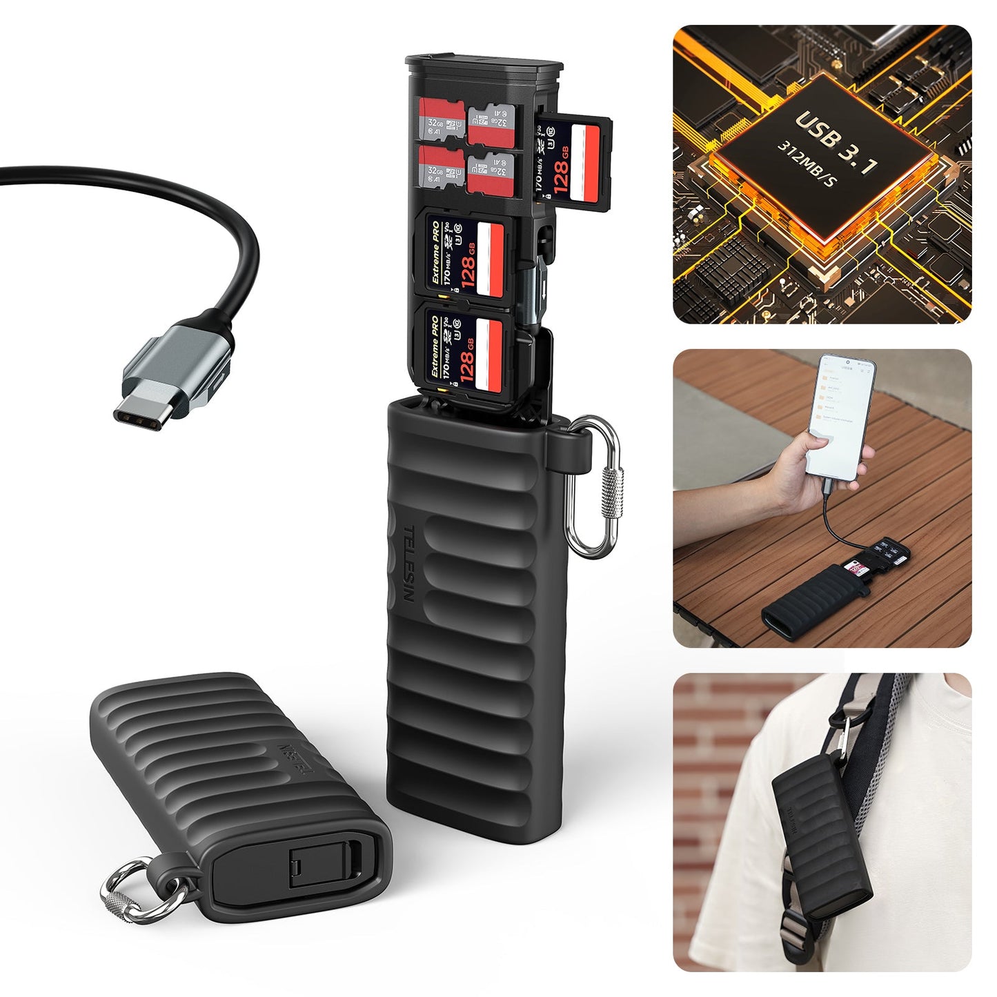 Telesin High-Speed SD Card Read Multifunctional card reader