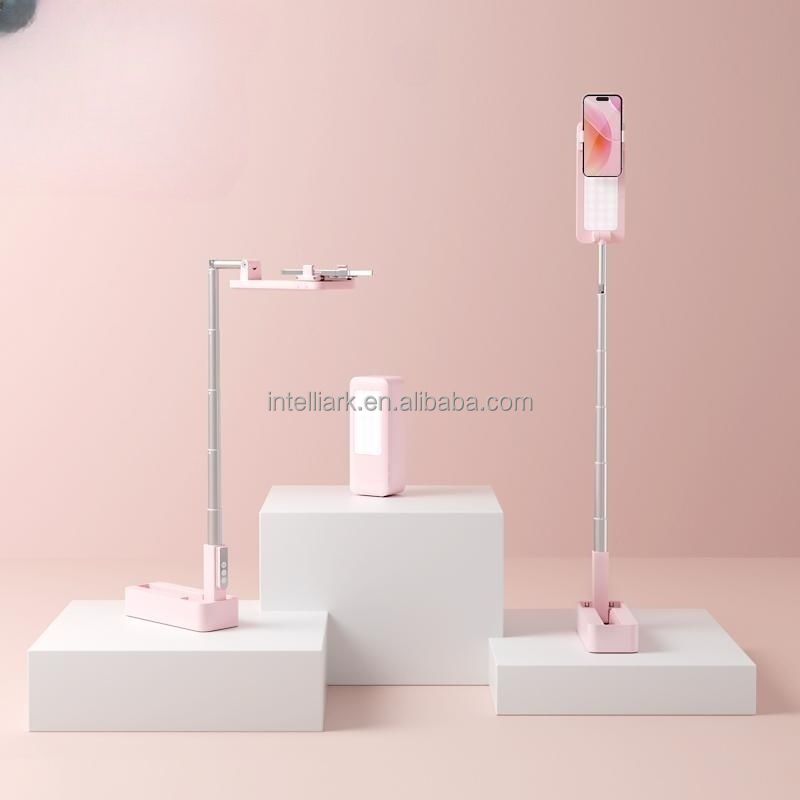 V10 Live Stream Overhead Photography 360° Foldable LED Mobile Phone Tripod Stand for youTube TikTok