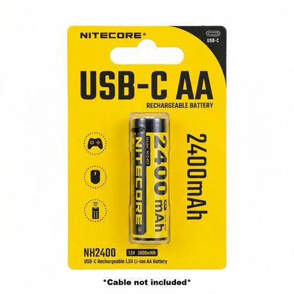 Nitecore NH2400 Rechargeable AA li-ion Battery USB-C 2400mAh
