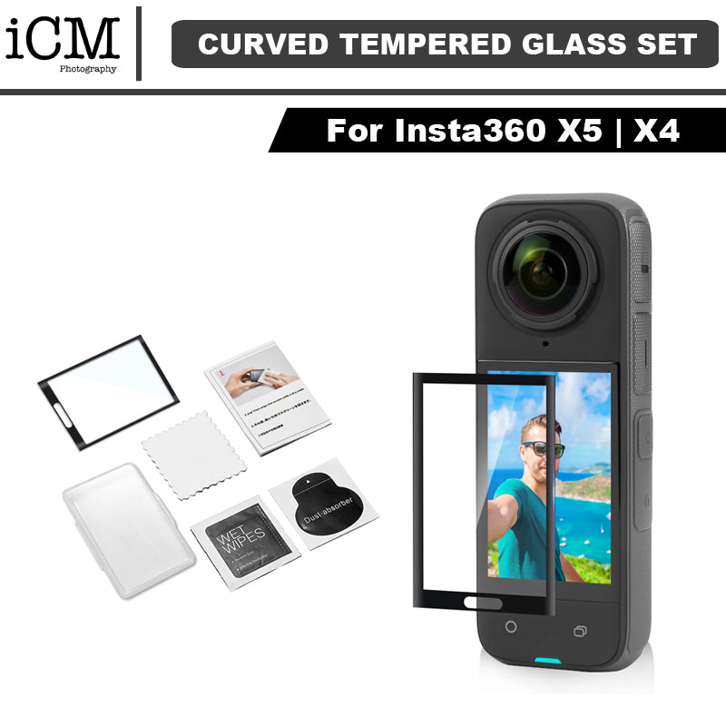 Insta360 X5 X4 Curved Tempered Glass Screen Protector Film