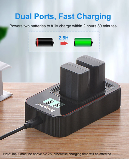 KingMa Sony NP FW50 Rechargeable Battery LCD Dual Charger