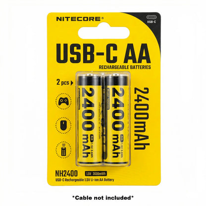 Nitecore NH2400 Rechargeable AA li-ion Battery USB-C 2400mAh
