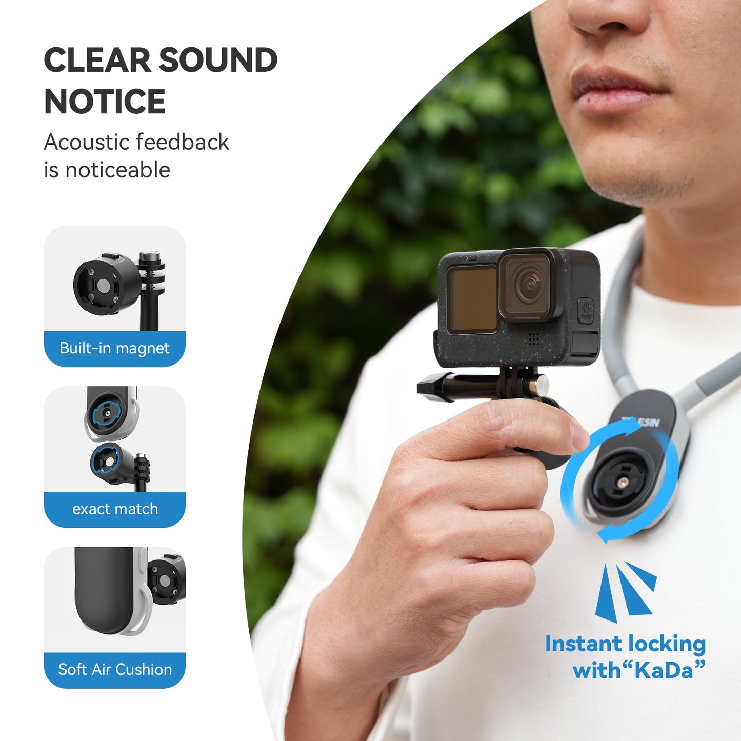 TELESIN Quick Release Neck Mount for Action Cameras 2.0