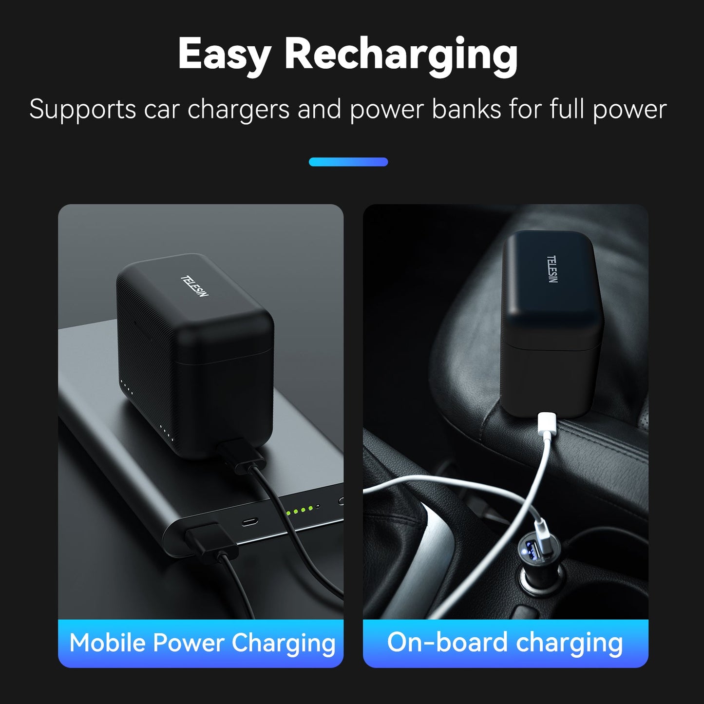 TELESIN Insta360 X4 Battery charging box dual slot