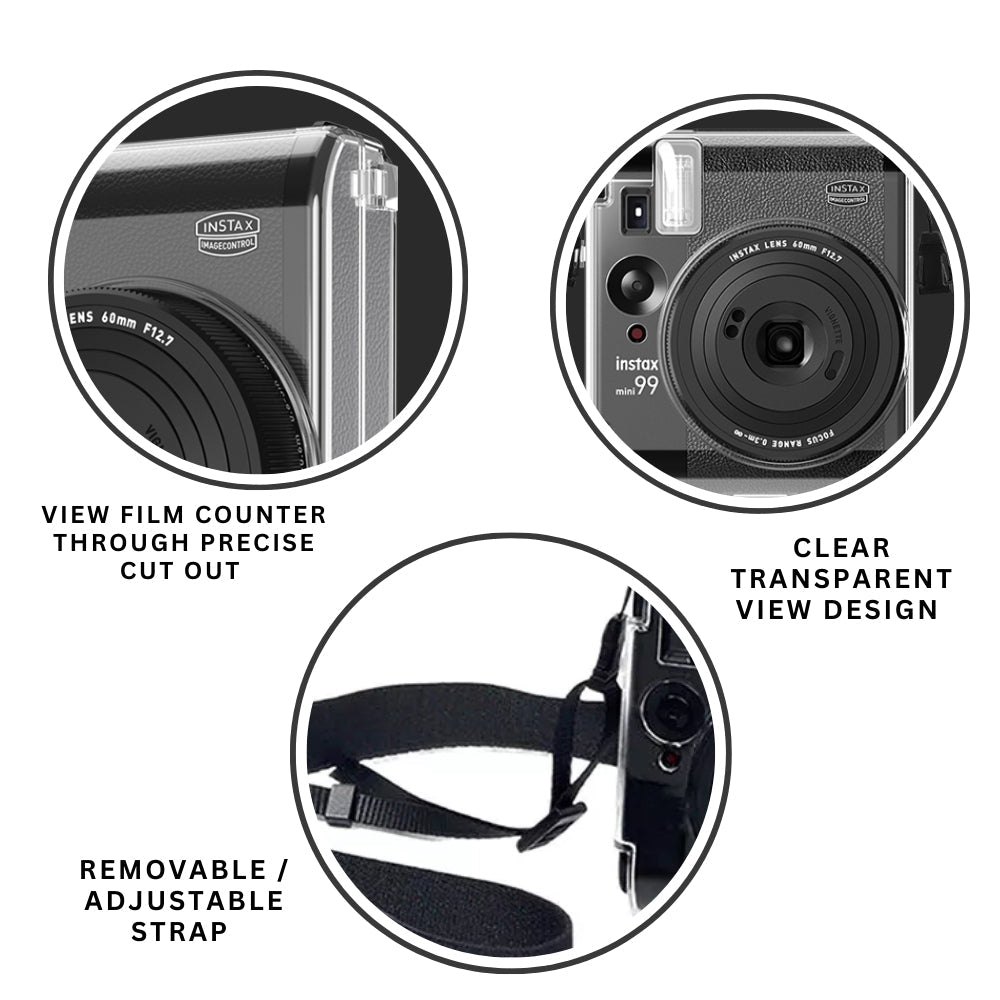 Fujifilm Instax Mini 99 Clear Protective Camera Case With Shoulder Strap