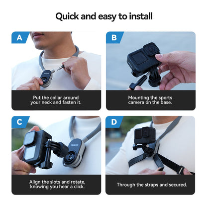 TELESIN Quick Release Neck Mount for Action Cameras 2.0
