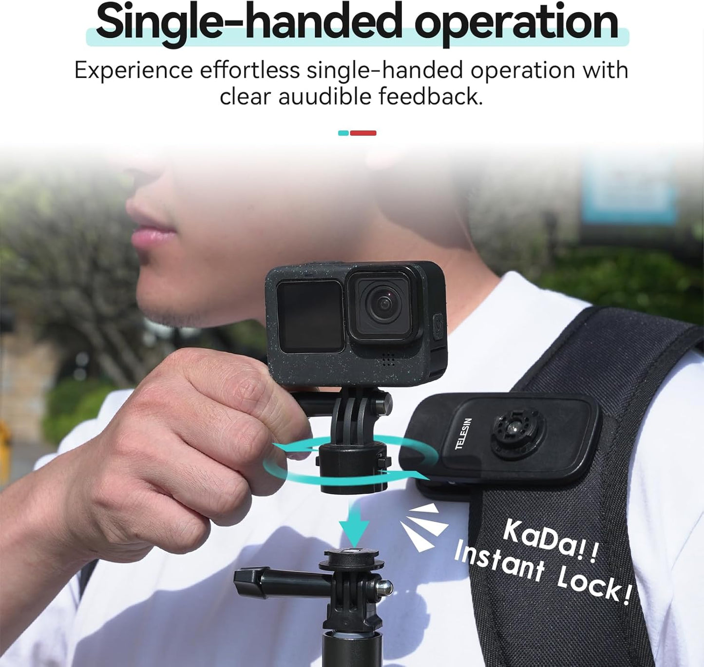 TELESIN Magnetic Quick release Backpack Clip For Action Cameras