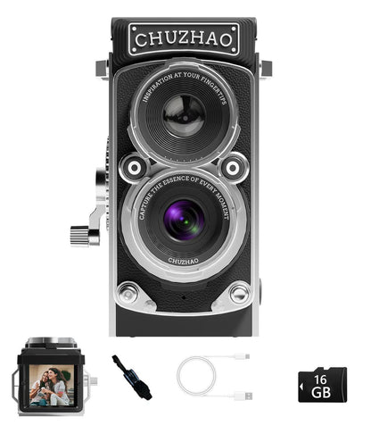 CHUZHAO Mini Retro Digital Camera Vintage TLR CCD Camera