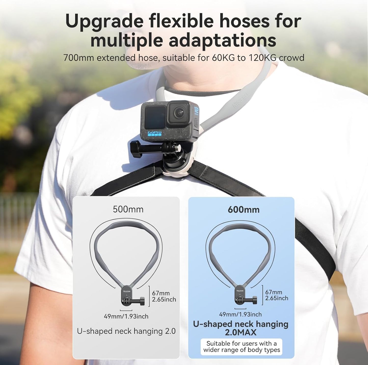 TELESIN Quick Release Neck Mount for Action Cameras 2.0