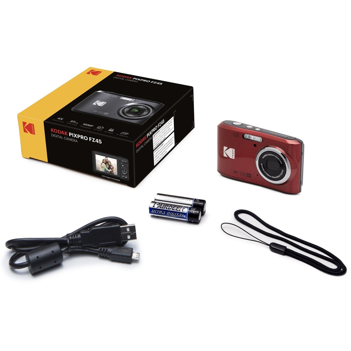 Kodak PIXPRO FZ45 Compact Digital Camera 4X Optical Zoom 27mm Wide Angle 1080P