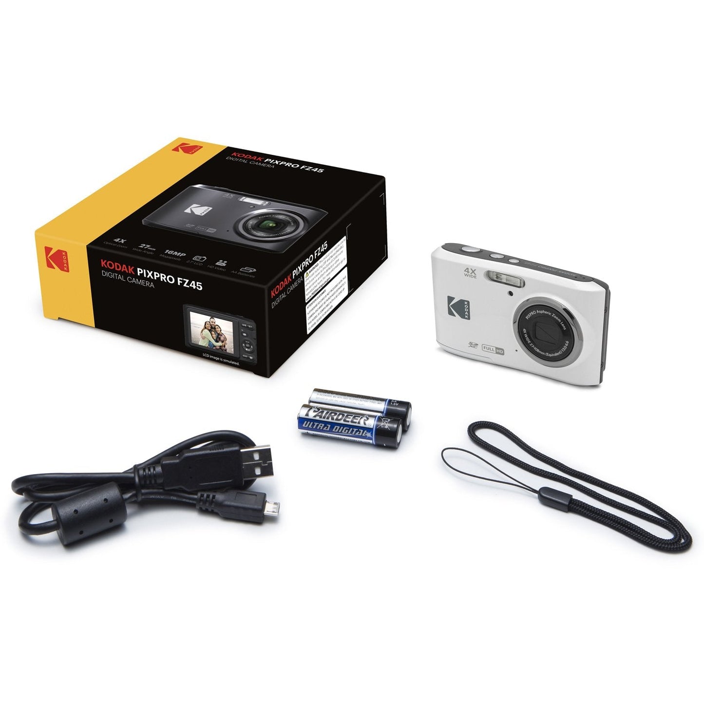 Kodak PIXPRO FZ45 Compact Digital Camera 4X Optical Zoom 27mm Wide Angle 1080P