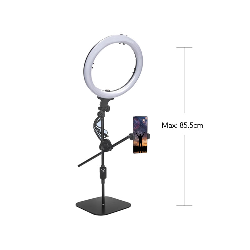 YUNTENG 828 Desktop RingLight LED Selfie Live Streaming Photography Stand with Bluetooth Remote Control