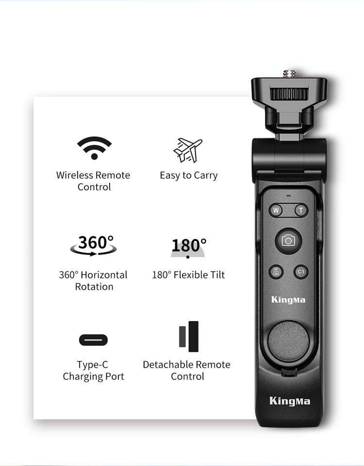 KingMa BM-SR4 Wireless Tripod Grip with Detachable Bluetooth Remote Control for Sony, Canon and Nikon Cameras