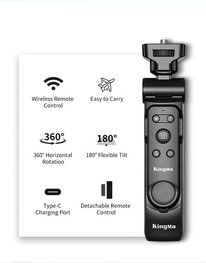KingMa BM-SR4 Wireless Tripod Grip with Detachable Bluetooth Remote Control for Sony, Canon and Nikon Cameras