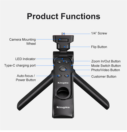 KingMa BM-SR4 Wireless Tripod Grip with Detachable Bluetooth Remote Control for Sony, Canon and Nikon Cameras