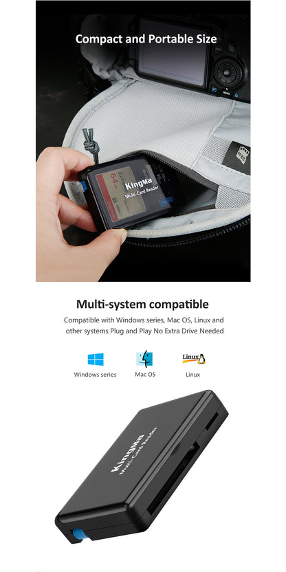 KingMa USB 3.0 Card Reader SD/Micro SD/TF/CF/MS Compact Flash Card Card reader