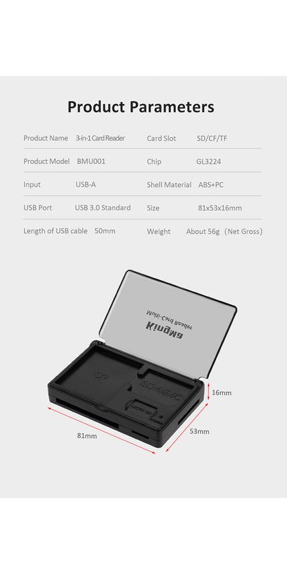 KingMa USB 3.0 Card Reader SD/Micro SD/TF/CF/MS Compact Flash Card Card reader