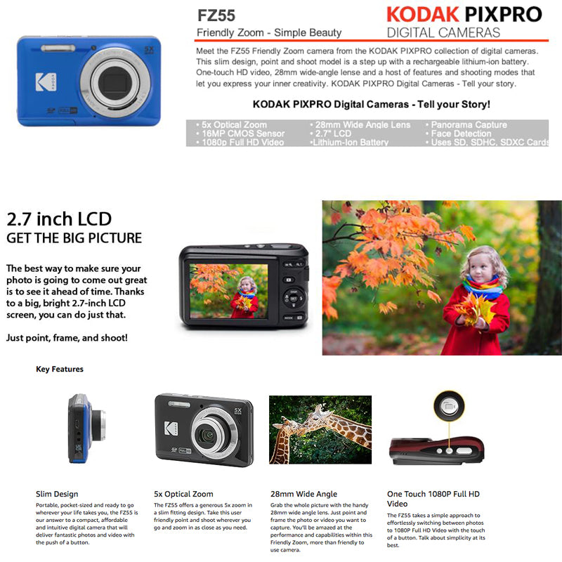 Kodak PIXPRO FZ55 Digital Compact Camera