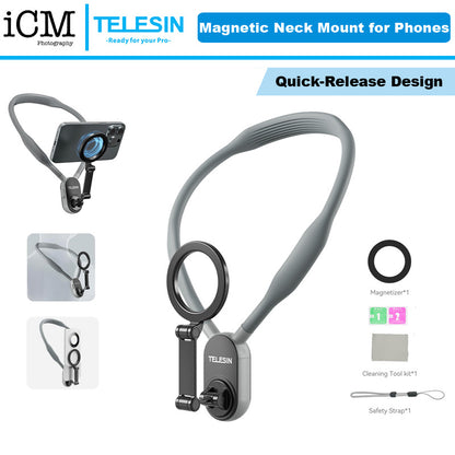 TELESIN Magnetic Neck Mount for Phones smartphone vlog