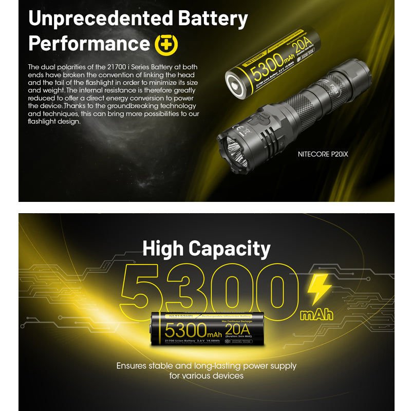 Nitecore NL2153HPi 21700 Li-ion 20A Battery 5300mAh