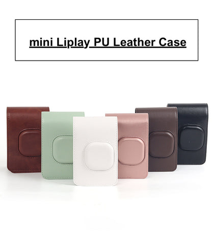 Fujifilm Instax Mini Liplay Printer PU Leather Sling Camera Bag Case with Strap
