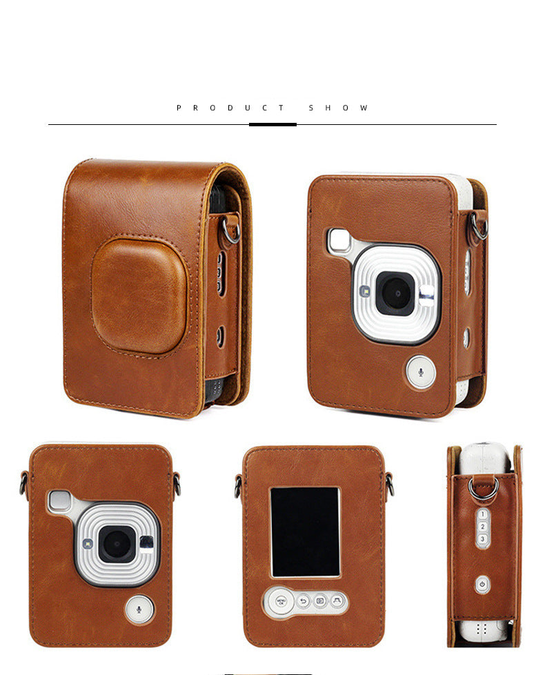 Fujifilm Instax Mini Liplay Printer PU Leather Sling Camera Bag Case with Strap