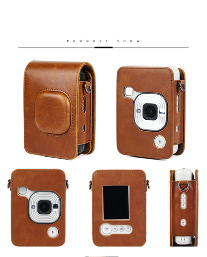 Fujifilm Instax Mini Liplay Printer PU Leather Sling Camera Bag Case with Strap