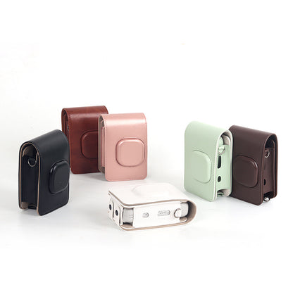 Fujifilm Instax Mini Liplay Printer PU Leather Sling Camera Bag Case with Strap