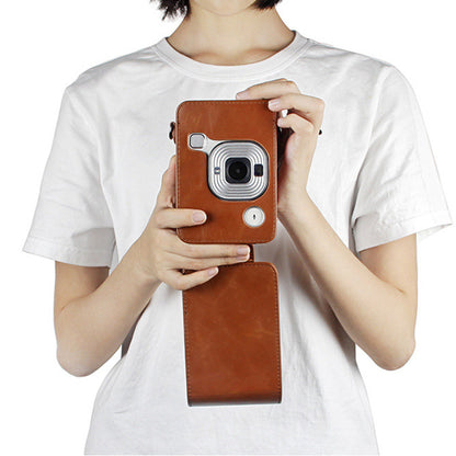 Fujifilm Instax Mini Liplay Printer PU Leather Sling Camera Bag Case with Strap