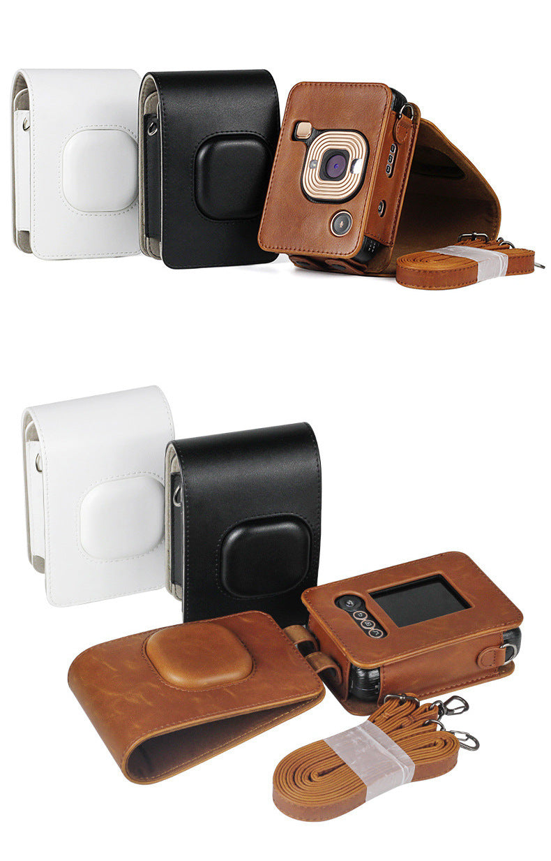 Fujifilm Instax Mini Liplay Printer PU Leather Sling Camera Bag Case with Strap