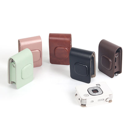 Fujifilm Instax Mini Liplay Printer PU Leather Sling Camera Bag Case with Strap