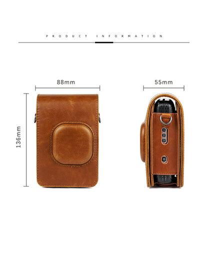 Fujifilm Instax Mini Liplay Printer PU Leather Sling Camera Bag Case with Strap