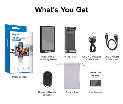 KingMa Selfie Wireless Monitor Screen Magnetic Vlogging PH01-Max Mount Kit for Mobile Phone
