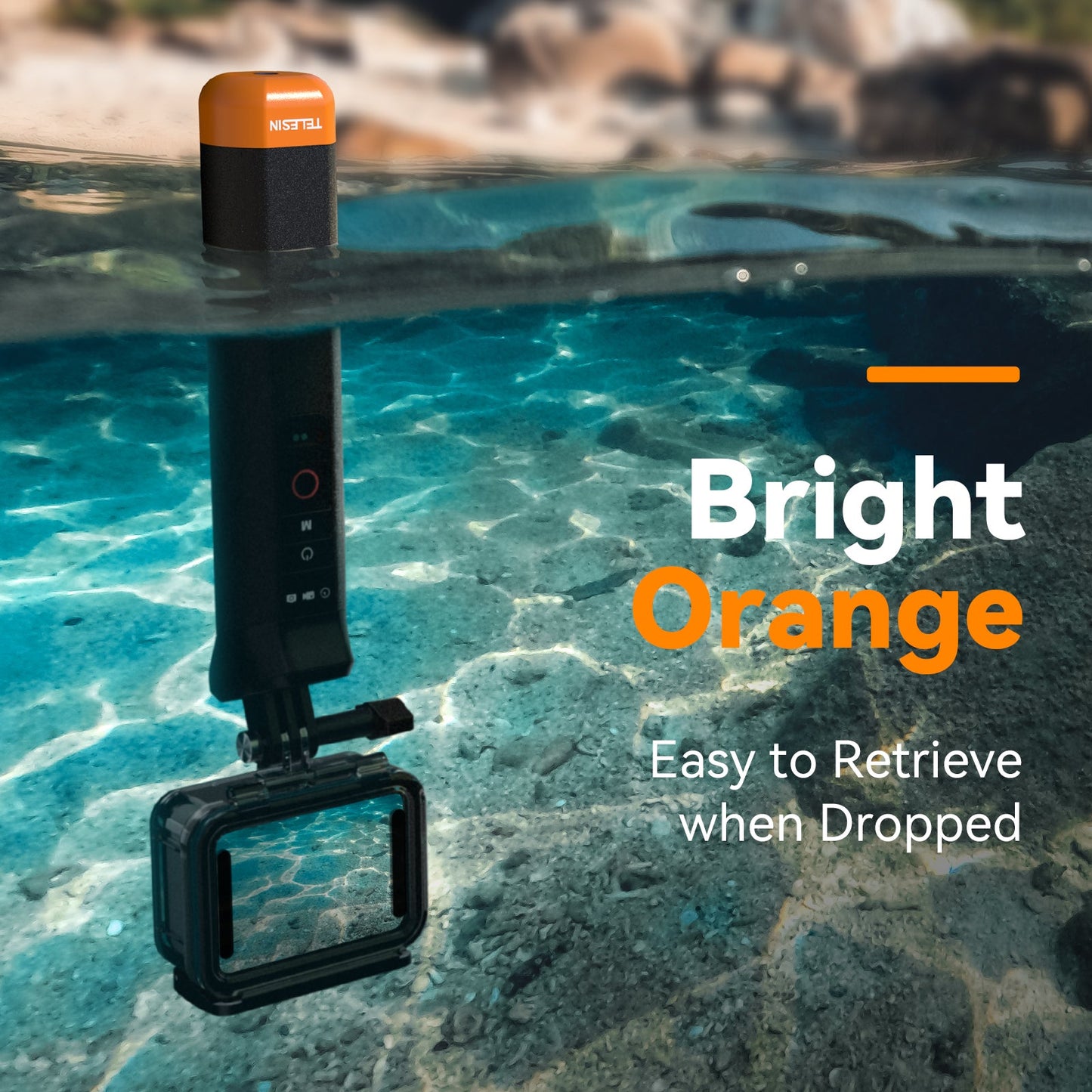 TELESIN Gopro Floating Underwater Selfie Stick Float Handgrip Bluetooth Remote For Gopro Hero Action Camera
