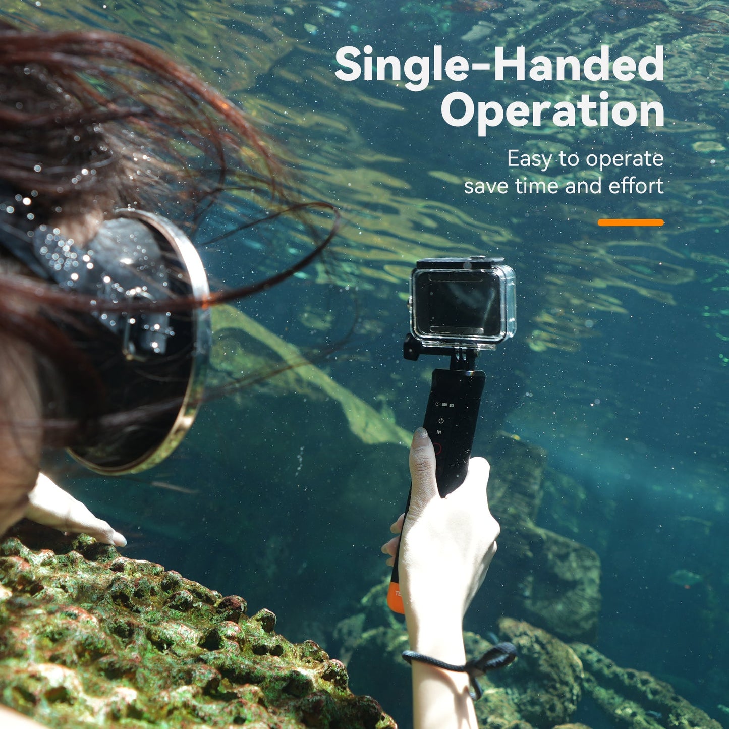 TELESIN Gopro Floating Underwater Selfie Stick Float Handgrip Bluetooth Remote For Gopro Hero Action Camera