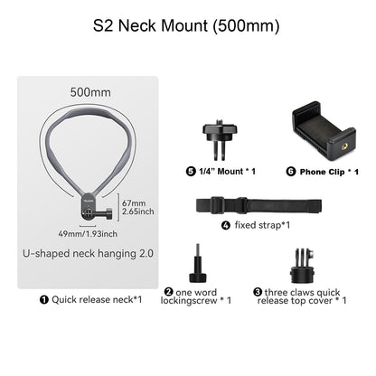 TELESIN Quick Release Neck Mount for Action Cameras 2.0
