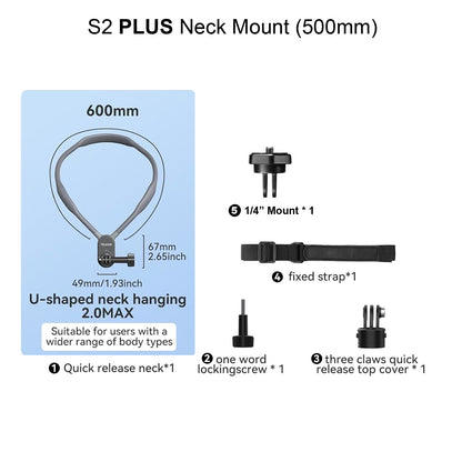 TELESIN Quick Release Neck Mount for Action Cameras 2.0