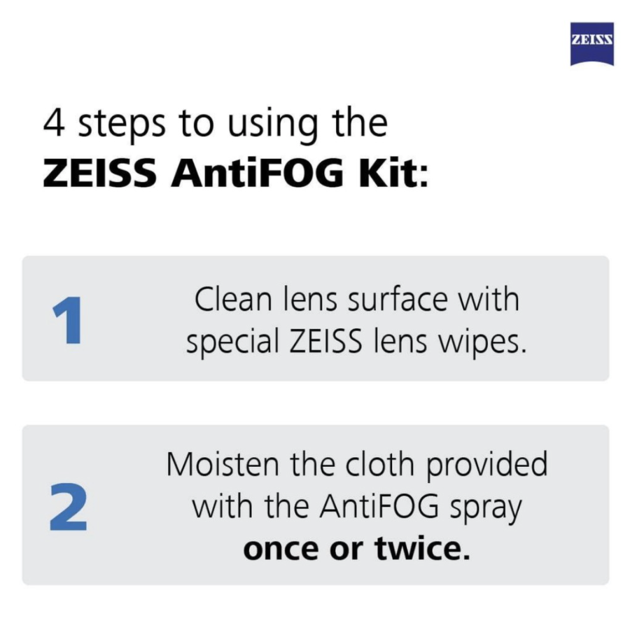ZEISS Anti Fog Kit (Anti-Fog Spray + Anti-Fog Cleaning Cloth) for spectacle Camera lenses