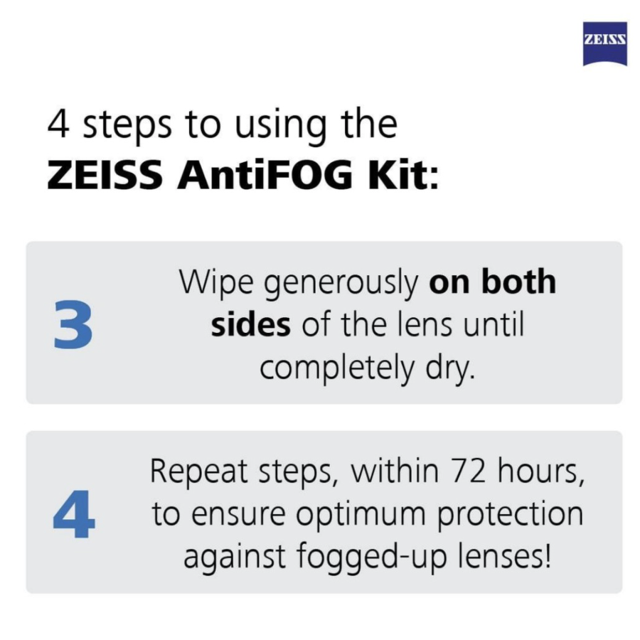 ZEISS Anti Fog Kit (Anti-Fog Spray + Anti-Fog Cleaning Cloth) for spectacle Camera lenses