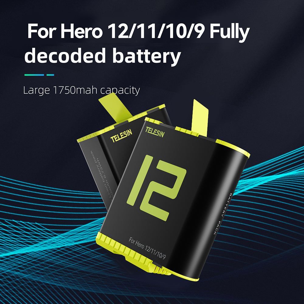 Telesin GoPro Hero 12 11 10 9 Battery fully decoded