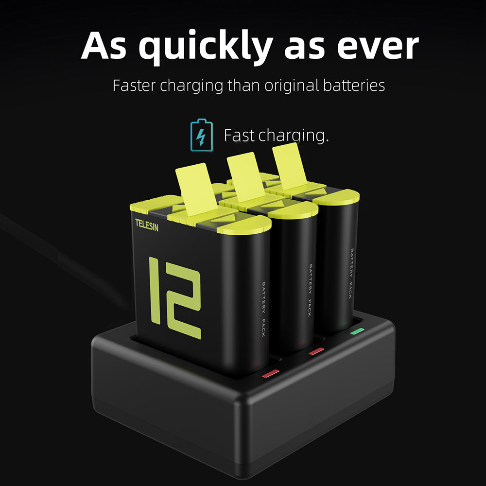 Telesin GoPro Hero 12 11 10 9 Battery fully decoded