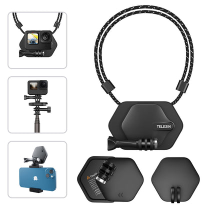TELESIN Magnetic Bracket Lanyard Chest Strap Expansion Set for Smartphone GoPro Insta360 DJI