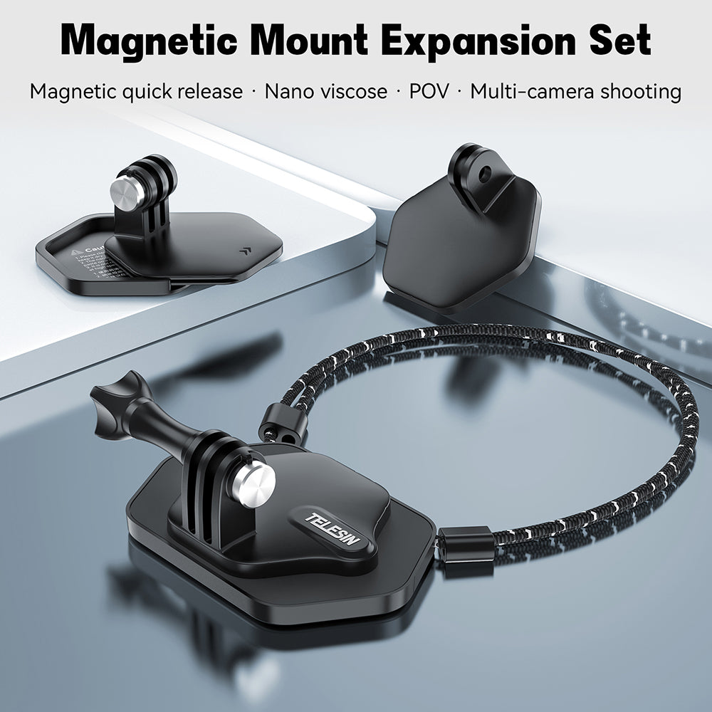 TELESIN Magnetic Bracket Lanyard Chest Strap Expansion Set for Smartphone GoPro Insta360 DJI