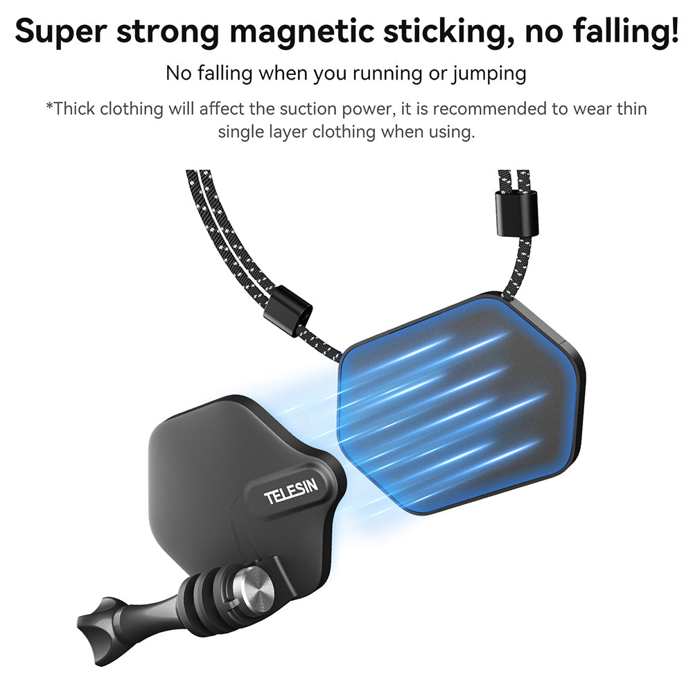 TELESIN Magnetic Bracket Lanyard Chest Strap Expansion Set for Smartphone GoPro Insta360 DJI