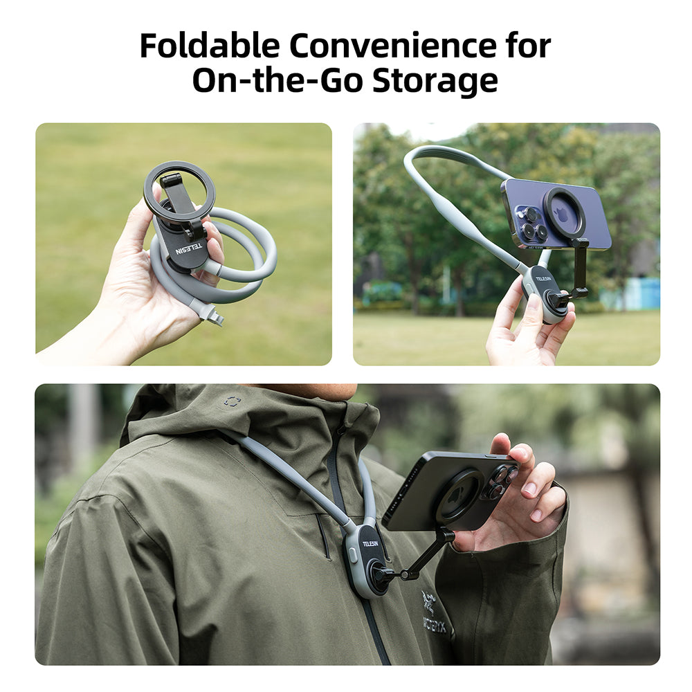 TELESIN Magnetic Neck Mount for Phones smartphone vlog