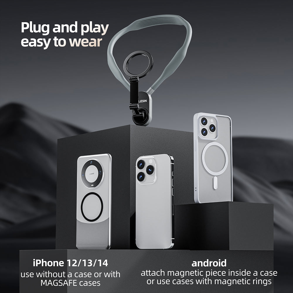 TELESIN Magnetic Neck Mount for Phones smartphone vlog